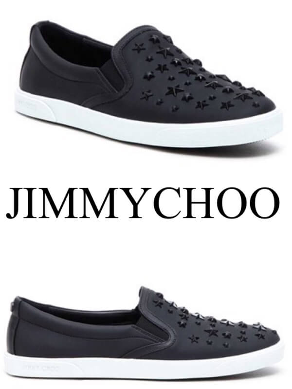 2016-17AW JIMMY CHOO ジミーチュウスーパーコピー スター☆スタッズスリッポン黒